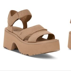 UGG Women's Tan Chunky Platform Sandal with Ankle Strap